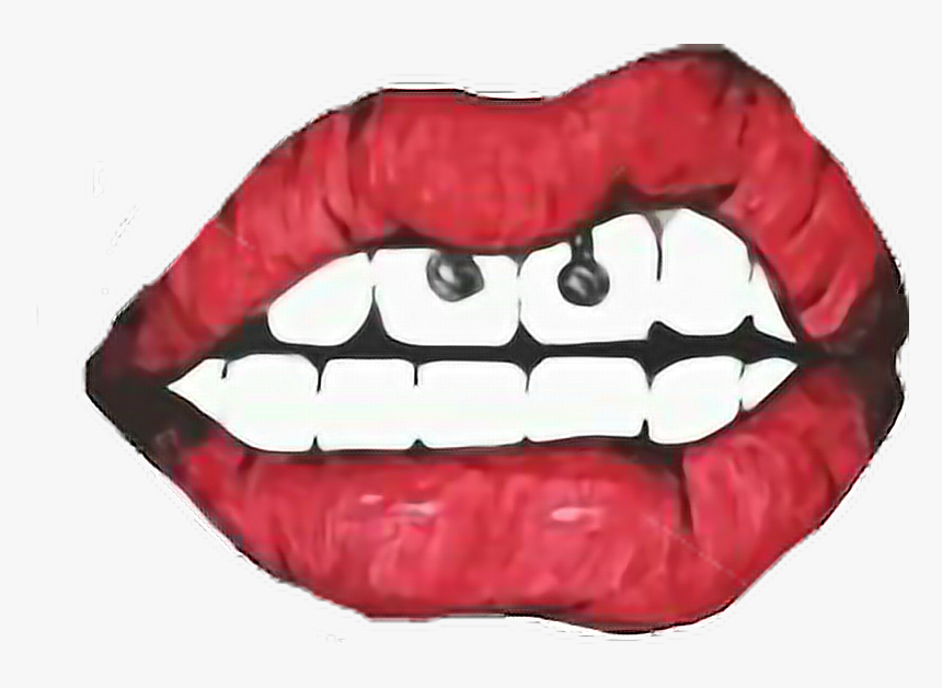 #lips #lipart #lipsticks #lipsense #redlips #lip #lipgloss - Desenhos De Boca Com Piercing, HD Png Download