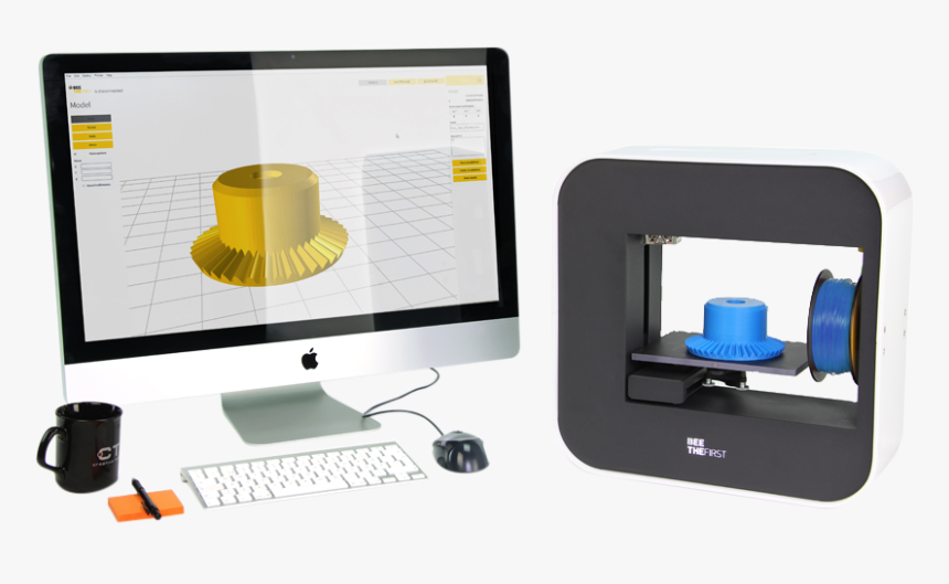 Makerbot Desktop 5th Generation 3d Printer - 3d Printer And Computer, HD Png Download