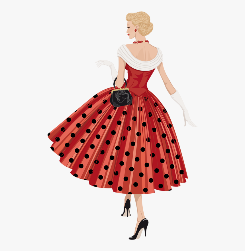 Tubes Digital Woman ✤png✤ - Retro Vintage Woman Drawing, Transparent Png