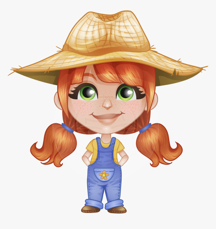 Little Farm Girl Cartoon, HD Png Download