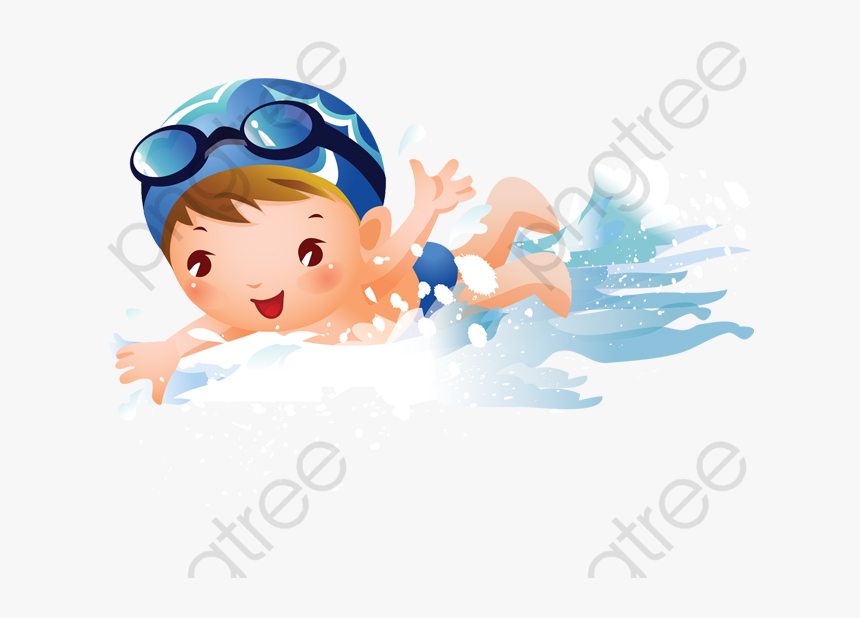 Swimming Child Little Boy - Kids Swimmer Clipart, HD Png Download