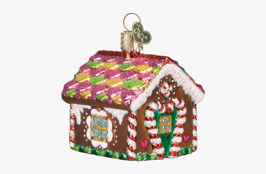 Gingerbread House Christmas Ornament - Glass Gingerbread House Ornament, HD Png Download