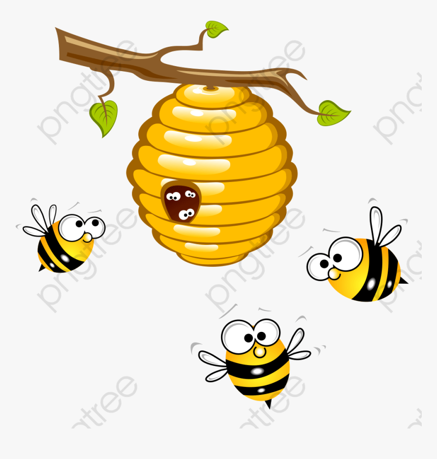 Bee Hive Yellow - Una Colmena De Abejas, HD Png Download