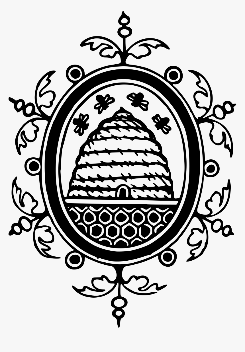 Beehive Design Clip Arts - Beehive Black And White Art, HD Png Download