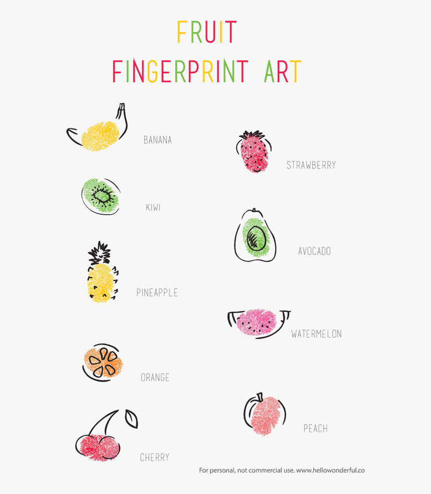 Finger Print Art Fruits, HD Png Download