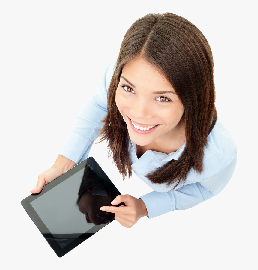 Smiling Business Woman Png Download - Business Woman With Tablet Png, Transparent Png