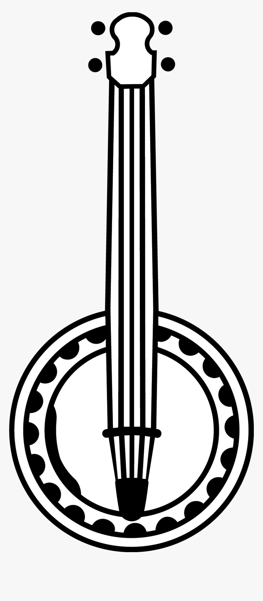 Black And White Banjo Clipart - Banjo Clipart Black And White, HD Png Download