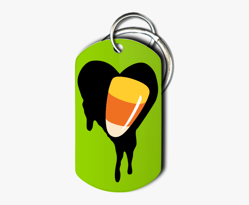 I Heart Candy Corn Halloween Key Chain Front - Illustration, HD Png Download