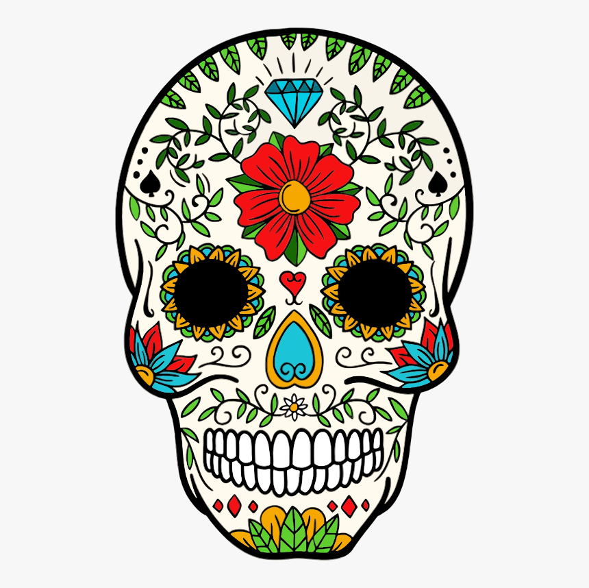 Day Of The Dead Sugar Skull - Day Of The Dead Skull Clipart, HD Png Download