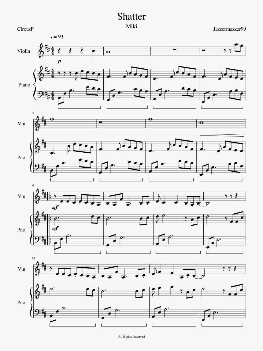 Sunflower Violin Sheet Music, HD Png Download , Transparent Png Image