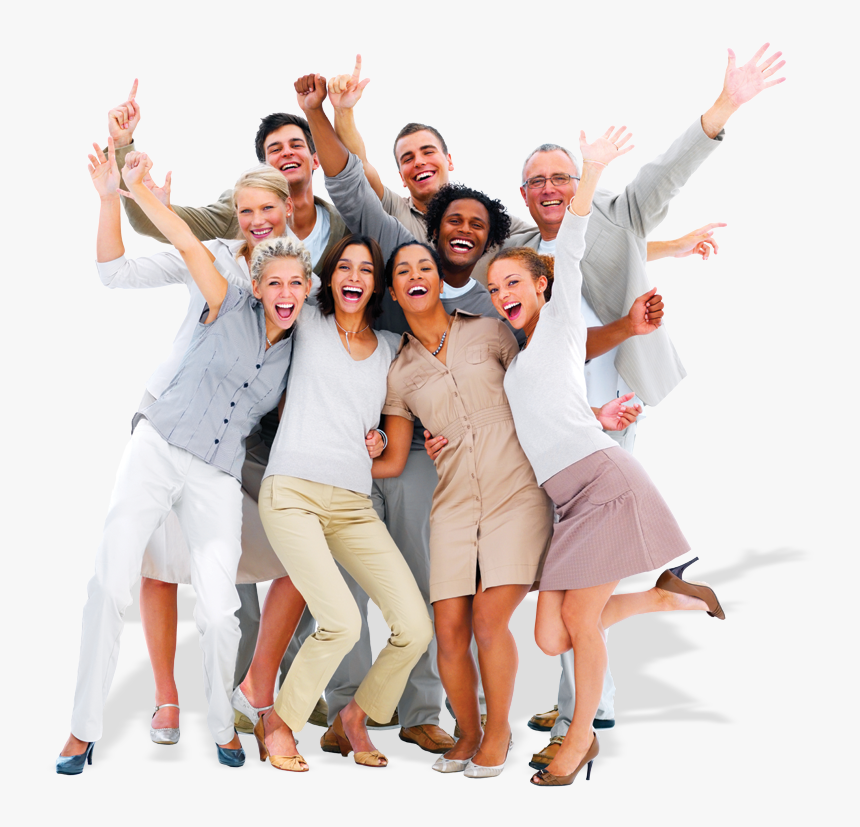 Picture Of A Group Of Happy People Hugging And Cheering - Smart Group Of People, HD Png Download