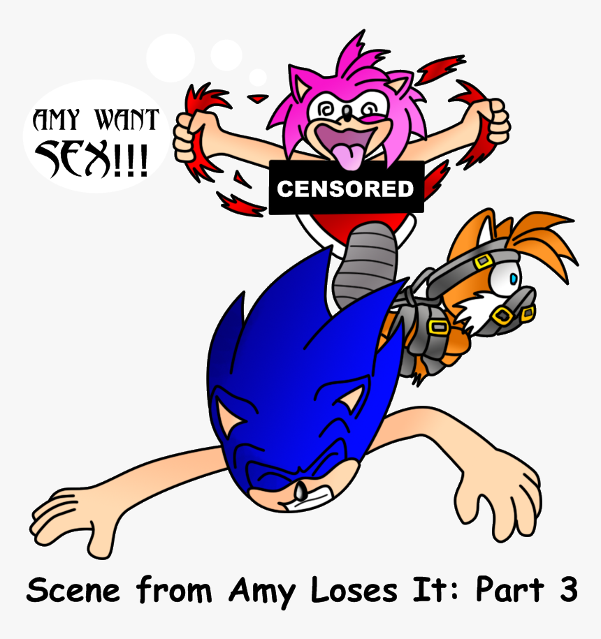 Scene From Amy Loses It - Amy Rose X Sonic Ses, HD Png Download