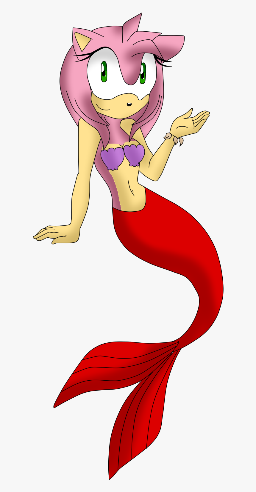 Pc Mermaid Amy Rose By Miss-aquatic - Amy Rose As A Mermaid, HD Png Download