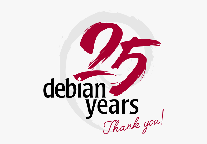 Debian Is 25 Years Old By Angelo Rosa - Debian 25 Years, HD Png Download