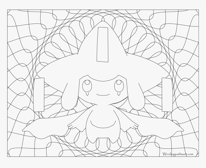 Jirachi Pokemon Coloring Page - Line Art, HD Png Download