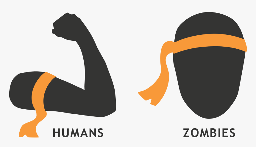 Zombies Wear The Orange Bandanna Around Their Head,, HD Png Download