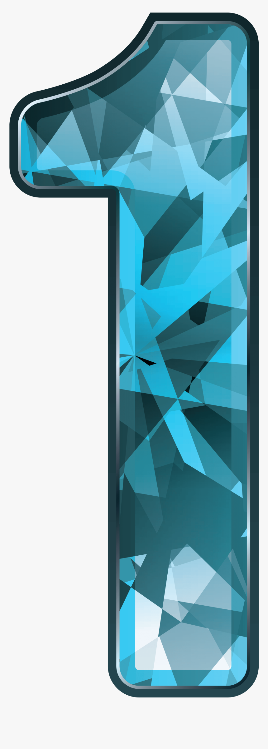 Blue Crystal Number One Png Clipart Image - Decorative Clipart Numbers Png, Transparent Png