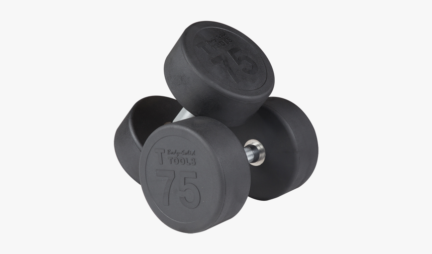 Round Rubber Dumbbell Set - Rubber Round Dumbbell Set, HD Png Download