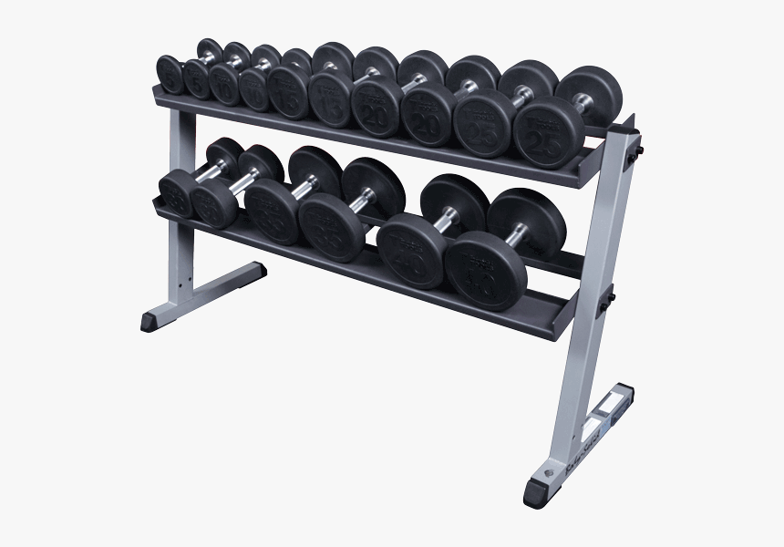 W/ Optional 5-50 Round Rubber Dumbells - Body Solid Dumbbell Rack, HD Png Download