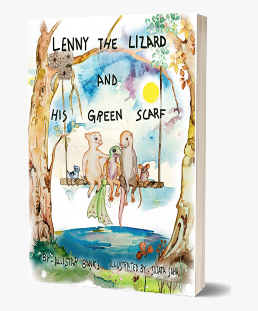 Lenny The Lizard And His Green Scarf By Allistar Banks - Poster, HD Png Download