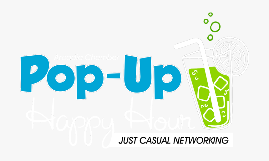 Pop Up Happy Hour Logo With White Text Png - Graphic Design, Transparent Png