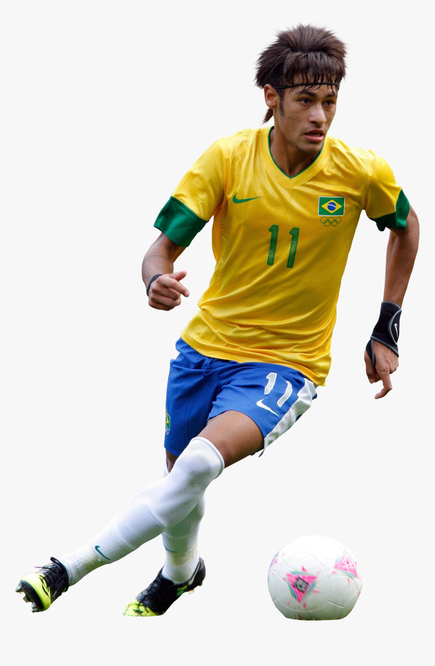 Neymar Athlete Yellow Png - Neymar Png With Ball, Transparent Png