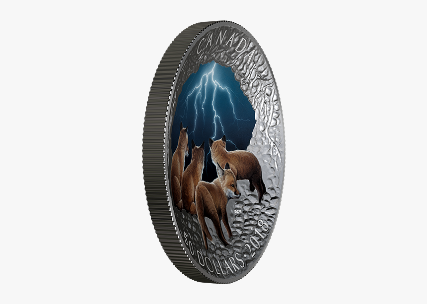 2019 1 Oz Silver $5 Canadian Grey Wolf Maple Leaf Coin, HD Png Download
