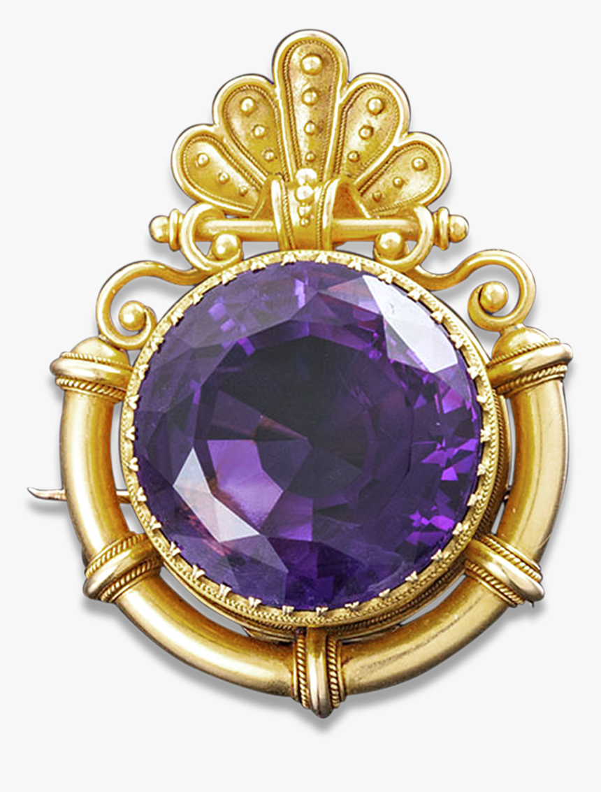 Georgian Amethyst Brooch, - Amethyst, HD Png Download