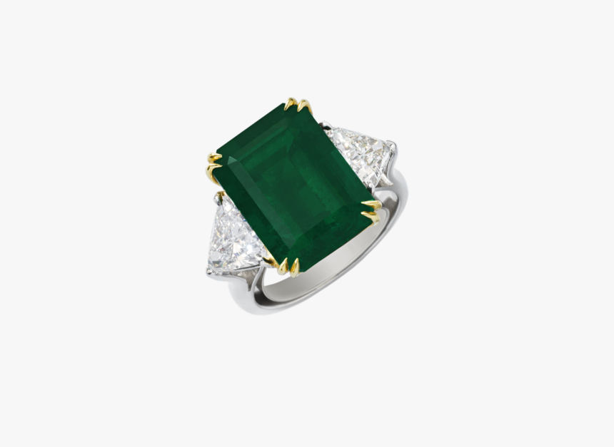 Natural Emerald And Diamonds Ring Exceptional Pieces - Engagement Ring, HD Png Download