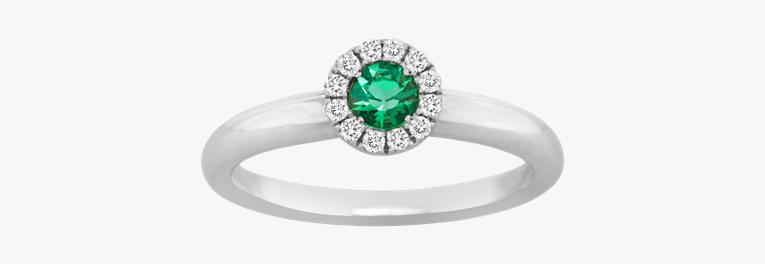 Spark Creations Emerald & Diamond Halo Ring - Pre-engagement Ring, HD Png Download