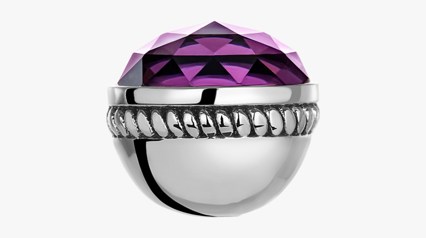 Faceted Amethyst Glass Bangle Ball For Use On Dbw Interchangeable - Engagement Ring, HD Png Download