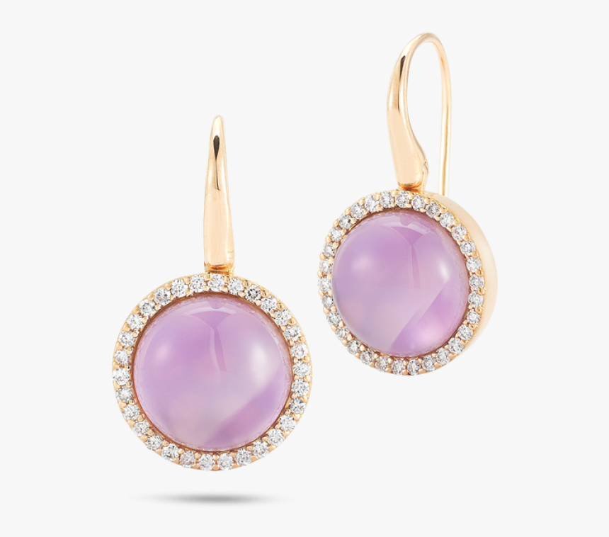 Roberto Coin Earrings With Diamonds, Amethyst And Mother, HD Png Download