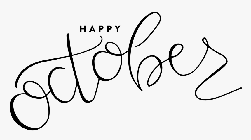 October Png Transparent Picture - October Black And White, Png Download