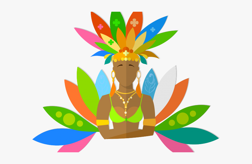 Headdress Clipart Carnival - Rio De Janeiro Carnival Cartoon, HD Png Download