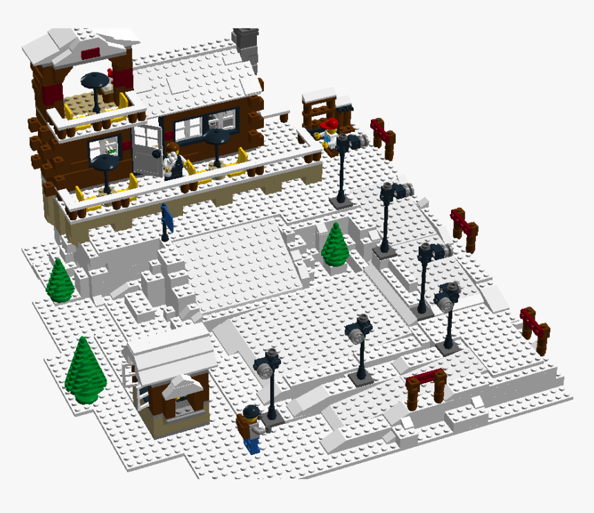 A Lego Chap Can Relax And Watch Others Skiing - Lego, HD Png Download