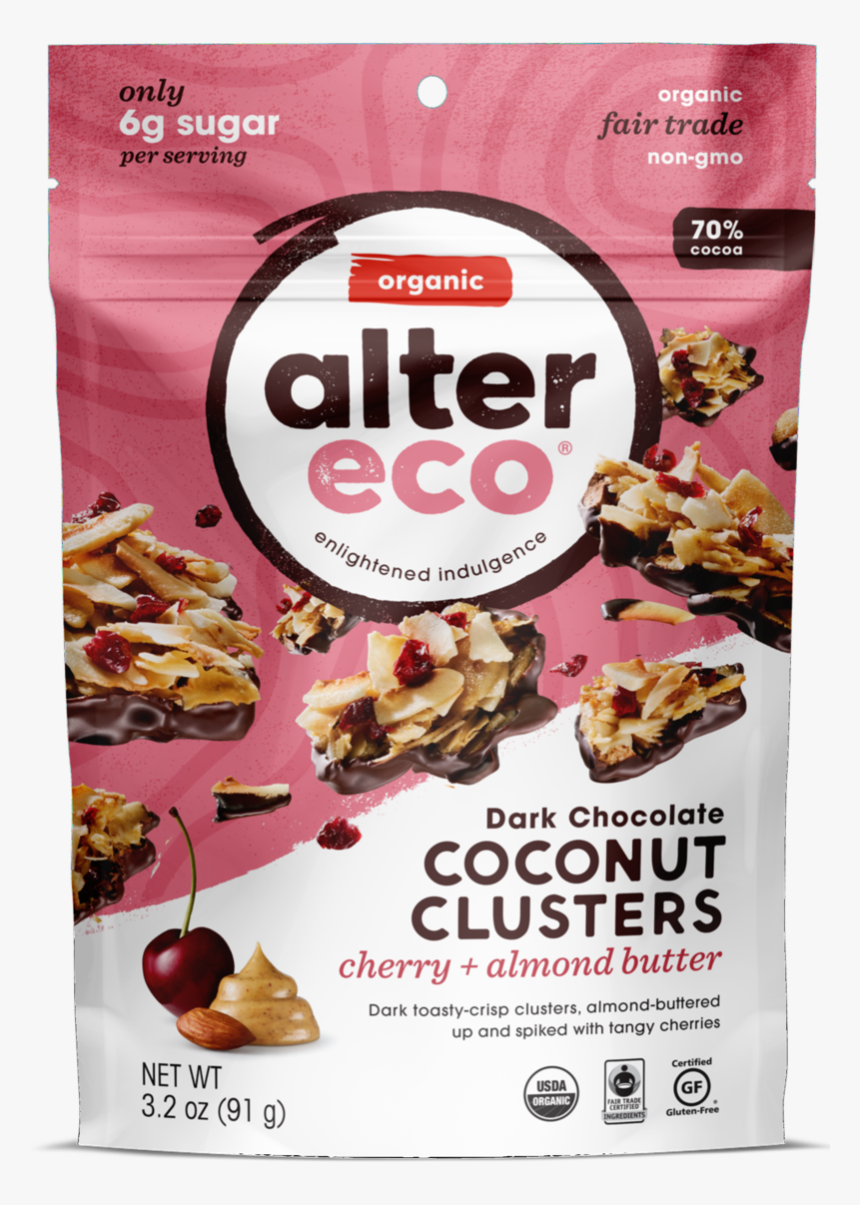 Alter Eco Dark Chocolate Coconut Clusters, HD Png Download