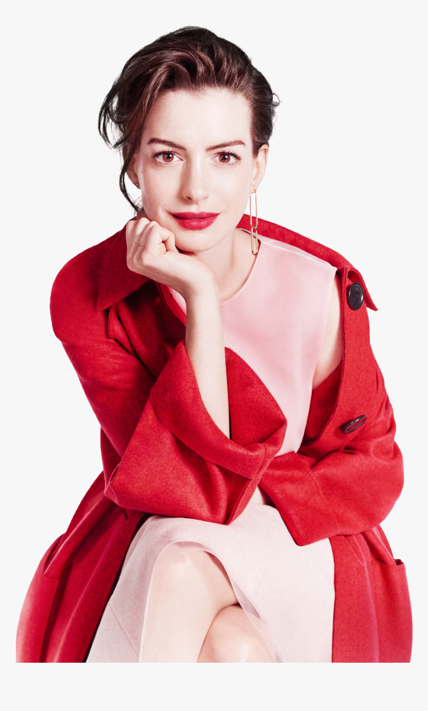Anne Hathaway Red Coat - Anne Hathaway Png, Transparent Png