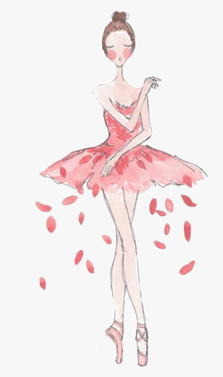#ballerina #flower #watercolor #pink #stickers - Dibujos De Ballet, HD Png Download