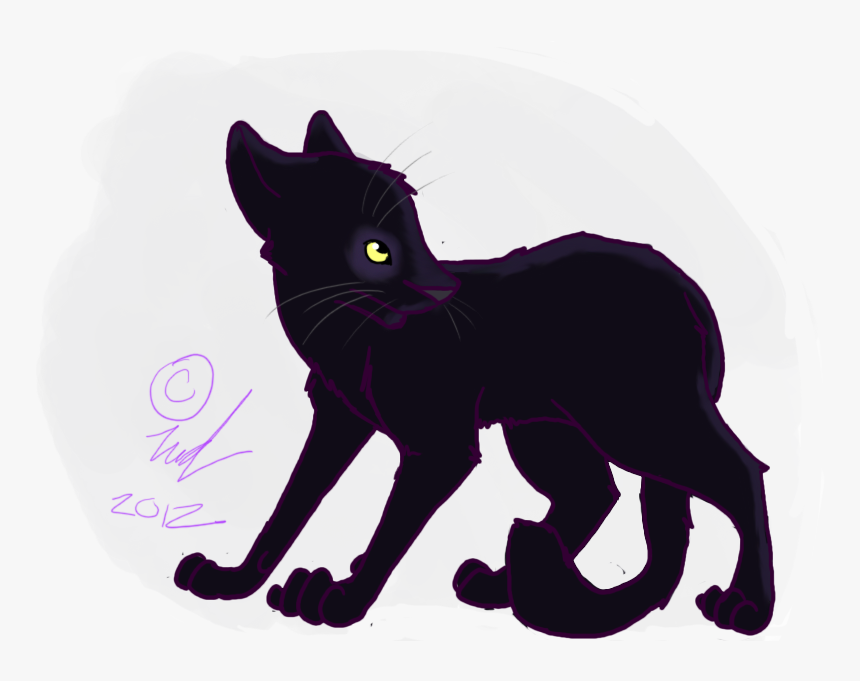 Whiskers Domestic Short-haired Cat Silhouette Tail - Black Cat, HD Png Download