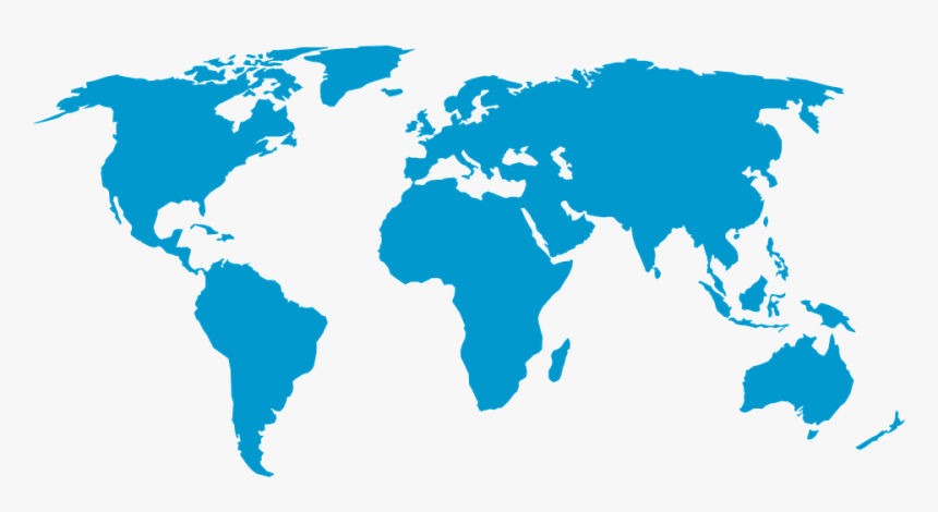 World Map, Earth, Global, Continents, Blue - Map Of Earth Clip Art, HD Png Download