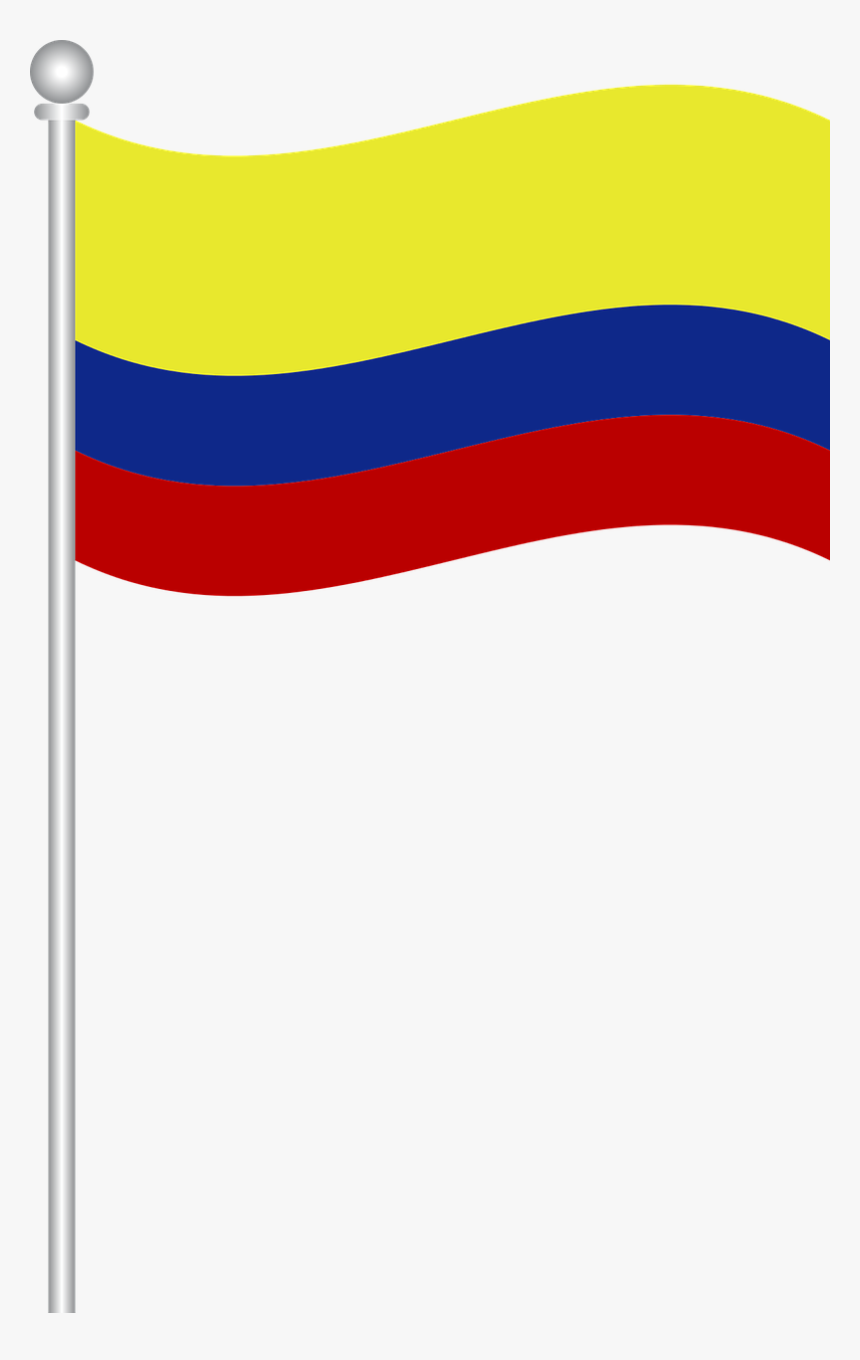 Colombian Flag On Pole Png, Transparent Png