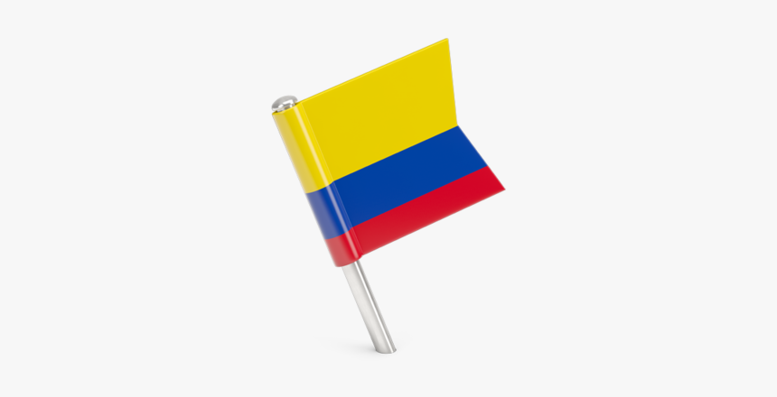 Square Flag Pin - Transparent Colombia Flag Png, Png Download