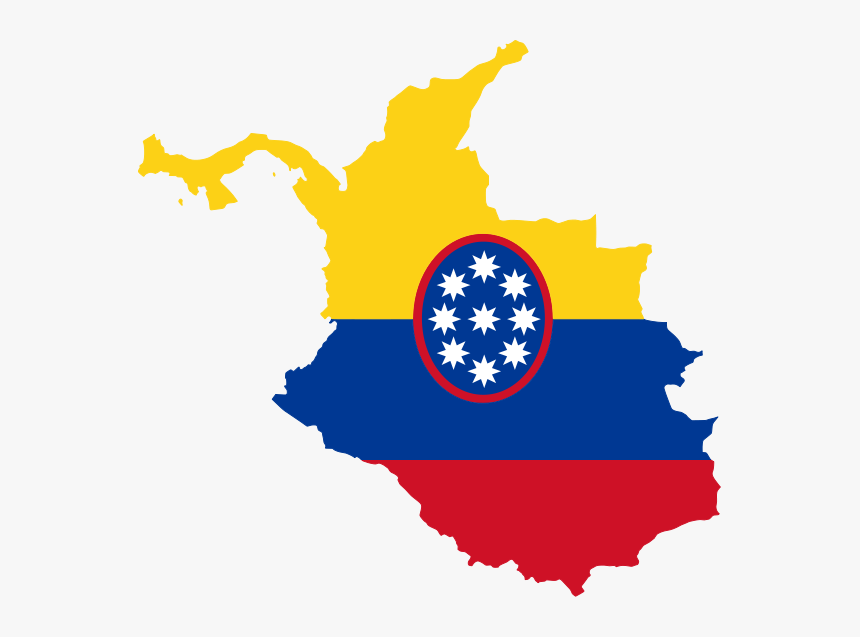 Flag-map Of The United States Of Colombia - United States Of Colombia, HD Png Download