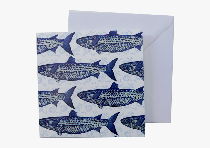 Greeting Card And Envelope Blue And White Fish Print - Whale Shark, HD Png Download