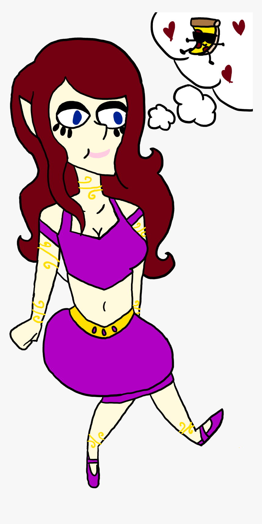 Miya Genie Loves Pizza Steve - Cartoon, HD Png Download
