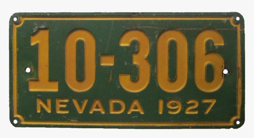 Nevada License Plate, 1927 - Signage, HD Png Download