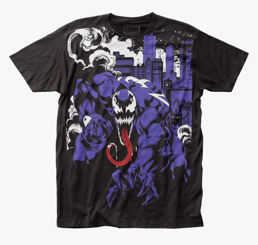 Venom At Night Marvel Comics T-shirt - Shirt, HD Png Download