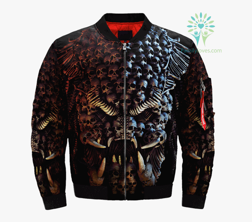 The Predator Creepy Face Skulls Over Print Jacket %tag - Jacket, HD Png Download