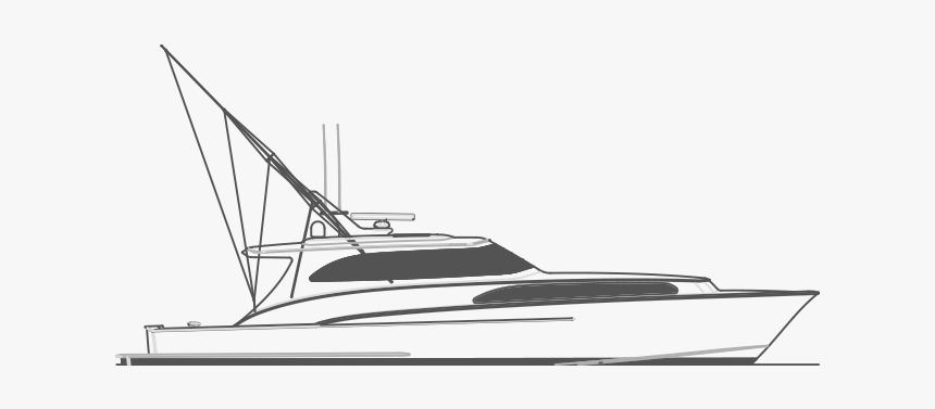 Drawn Yacht Fishing Boat - Yacht, HD Png Download