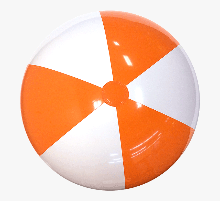 Transparent Beach Balls Clipart - Orange And White Beach Ball, HD Png Download